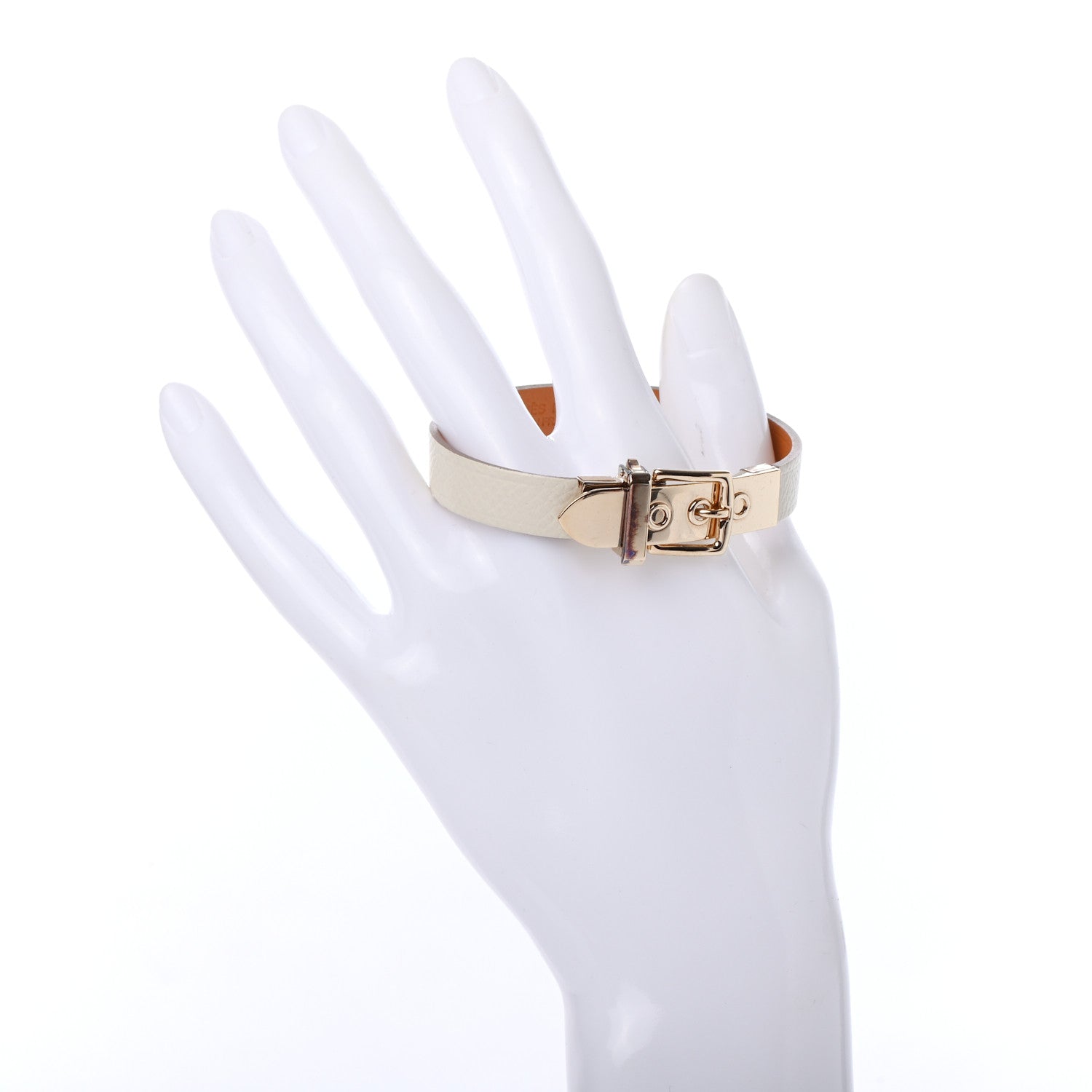 Hermes Epsom Java 10 Bracelet M White 2 of 7