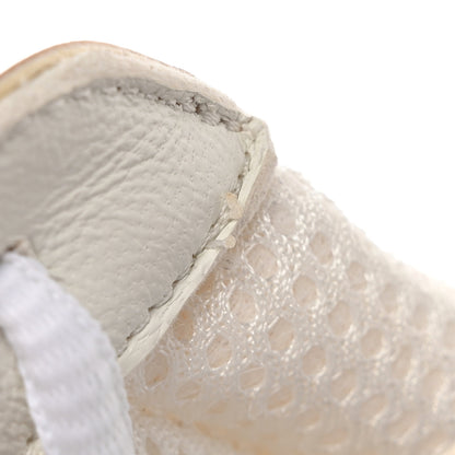 Chanel Fabric Laminated Calfskin Stretch CC Womens Sneakers 38 White Gold Silver 15 of 15