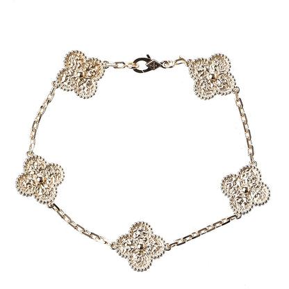 Van Cleef & Arpels 18K Yellow Gold 5 Motifs Vintage Alhambra Bracelet 1 of 5