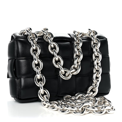 Bottega Veneta Lambskin Maxi Intreccio Padded Chain Cassette Crossbody Bag Black 3 of 10