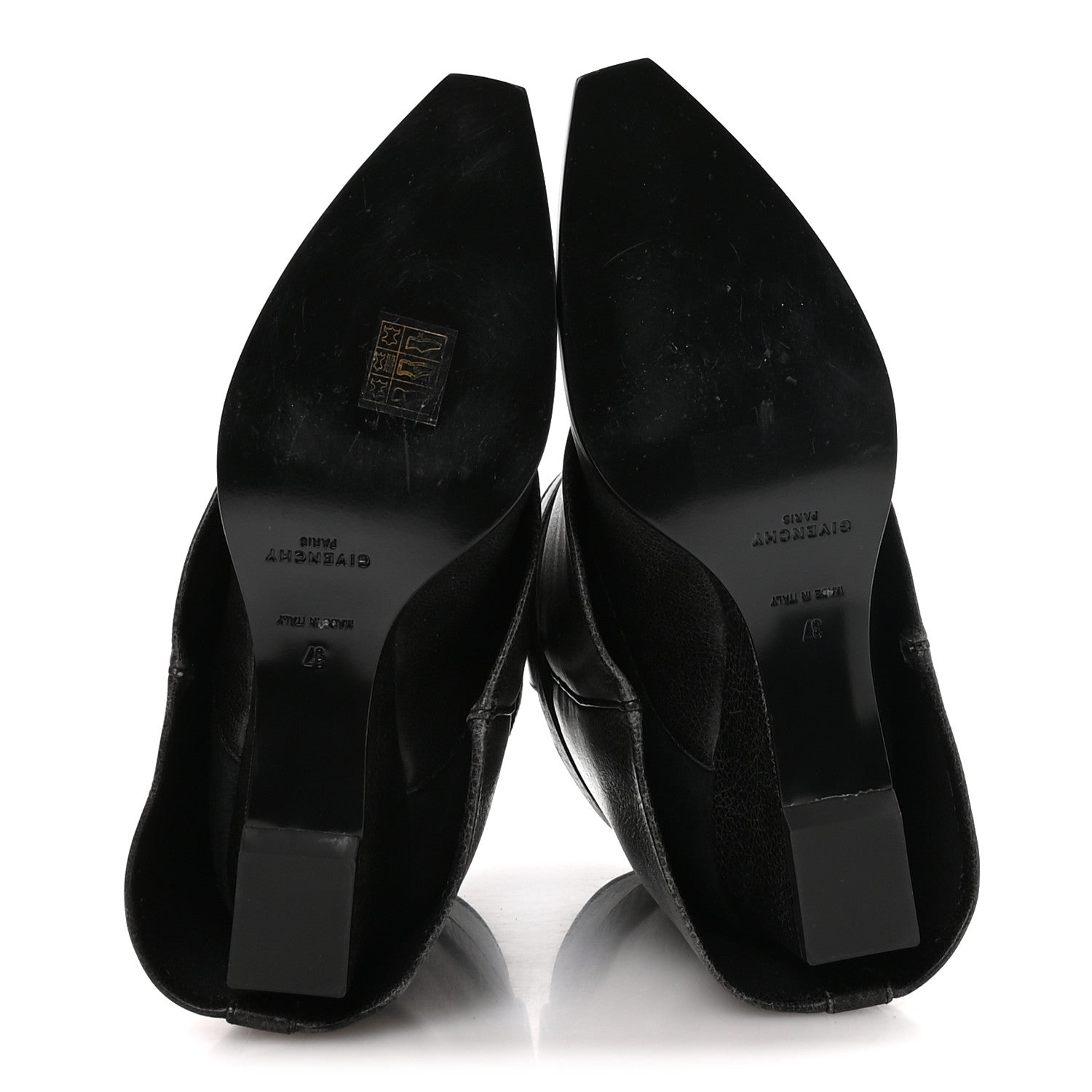 Givenchy Aged Calfskin Cowboy Shark Lock Ankle 37 Black 6 of 8