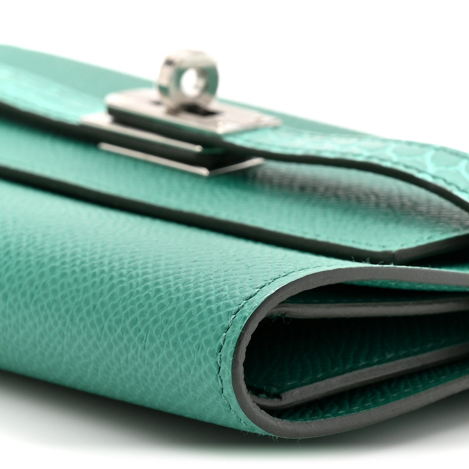 Hermes Epsom Shiny Alligator Kelly Medium Wallet Vert Jade 8 of 10