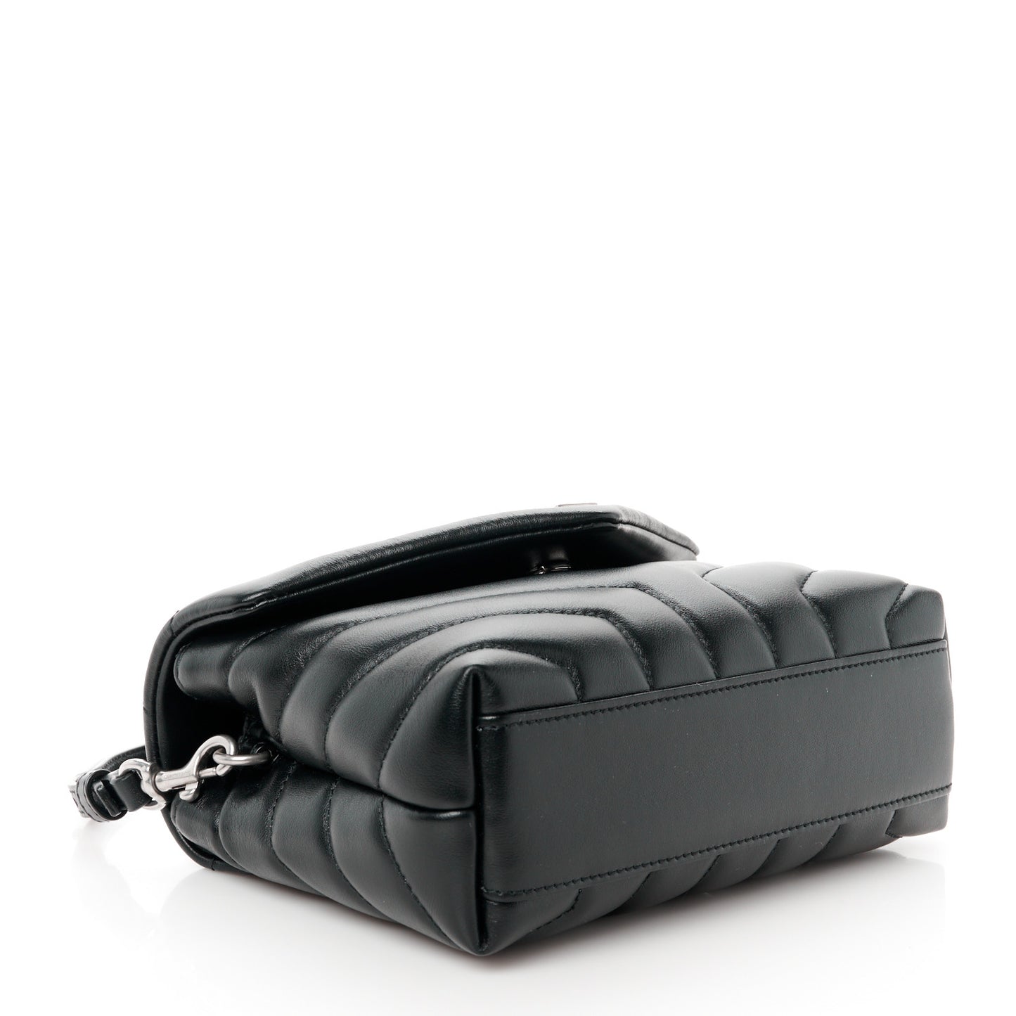Calfskin Y Quilted Monogram Toy Loulou Crossbody Bag Black