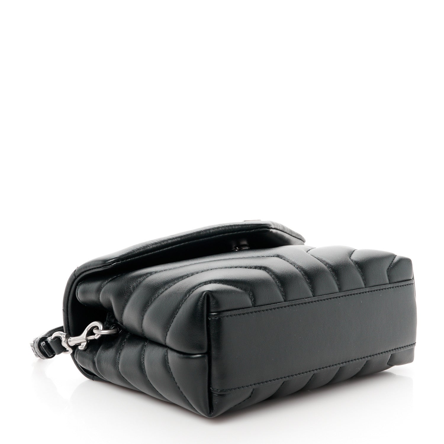 Saint Laurent Calfskin Y Quilted Monogram Toy Loulou Crossbody Bag Black 4 of 11