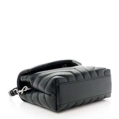 Saint Laurent Calfskin Y Quilted Monogram Toy Loulou Crossbody Bag Black 4 of 11