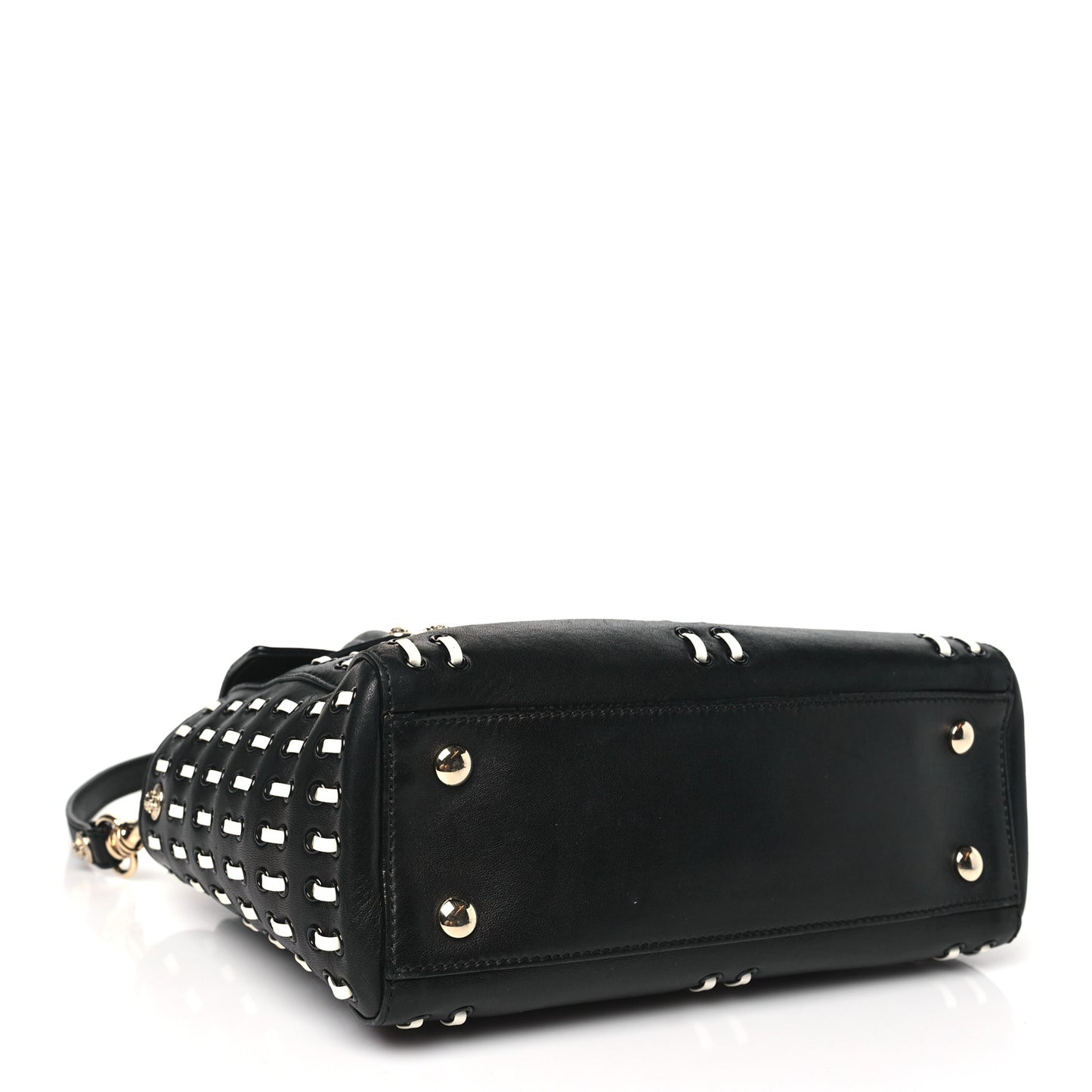 Vitello Calfskin Signature Tote Black White