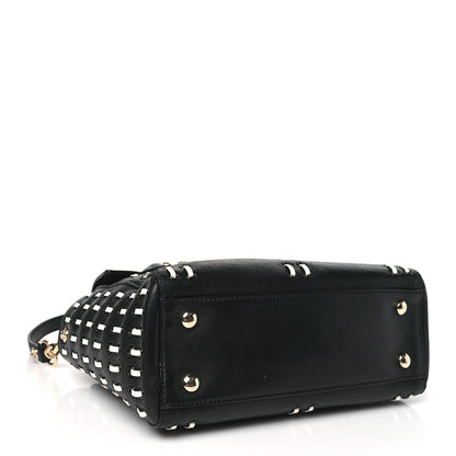 Versace Vitello Calfskin Signature Tote Black White 4 of 11