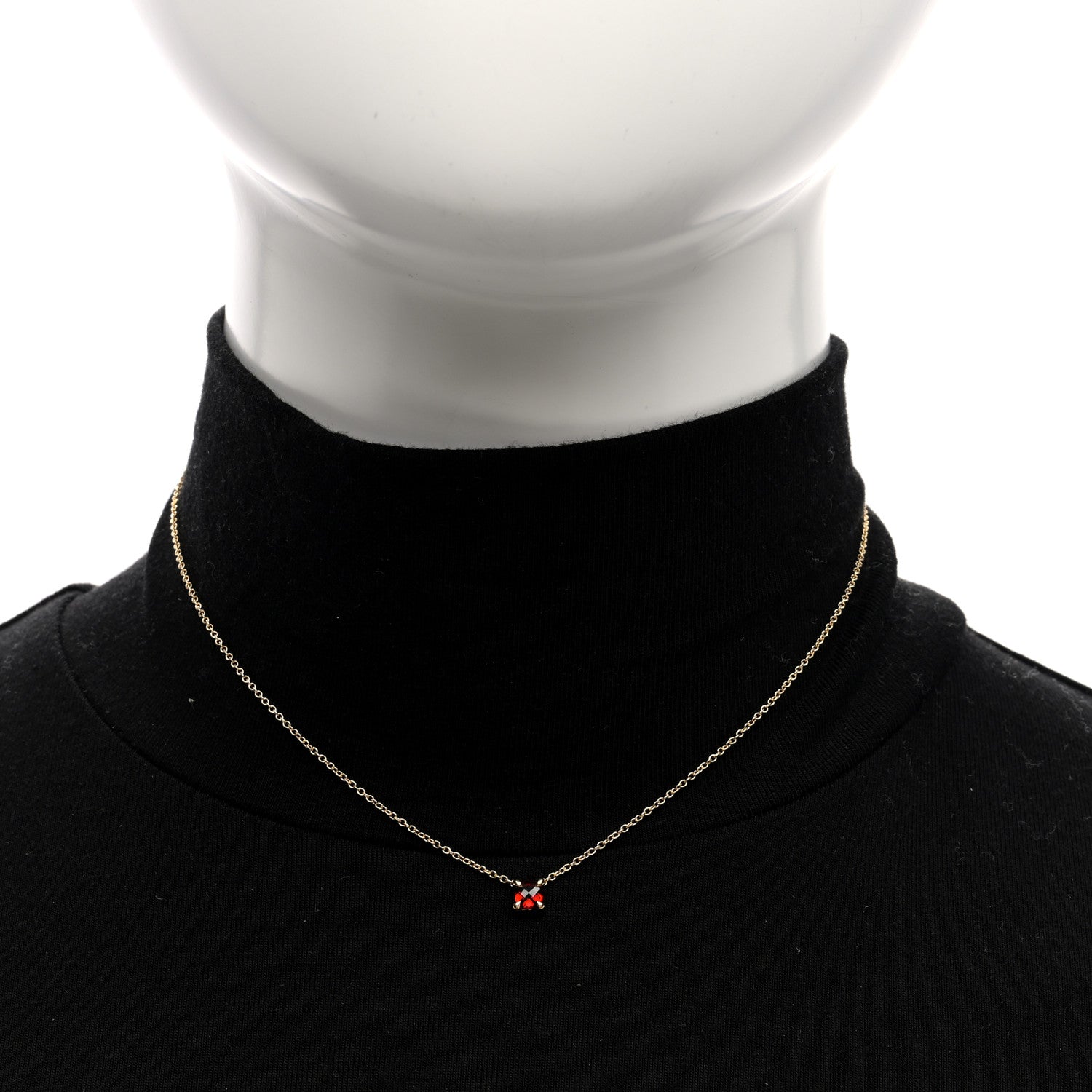 David Yurman 18K Yellow Gold Garnet Chatelaine Teen Necklace 2 of 4