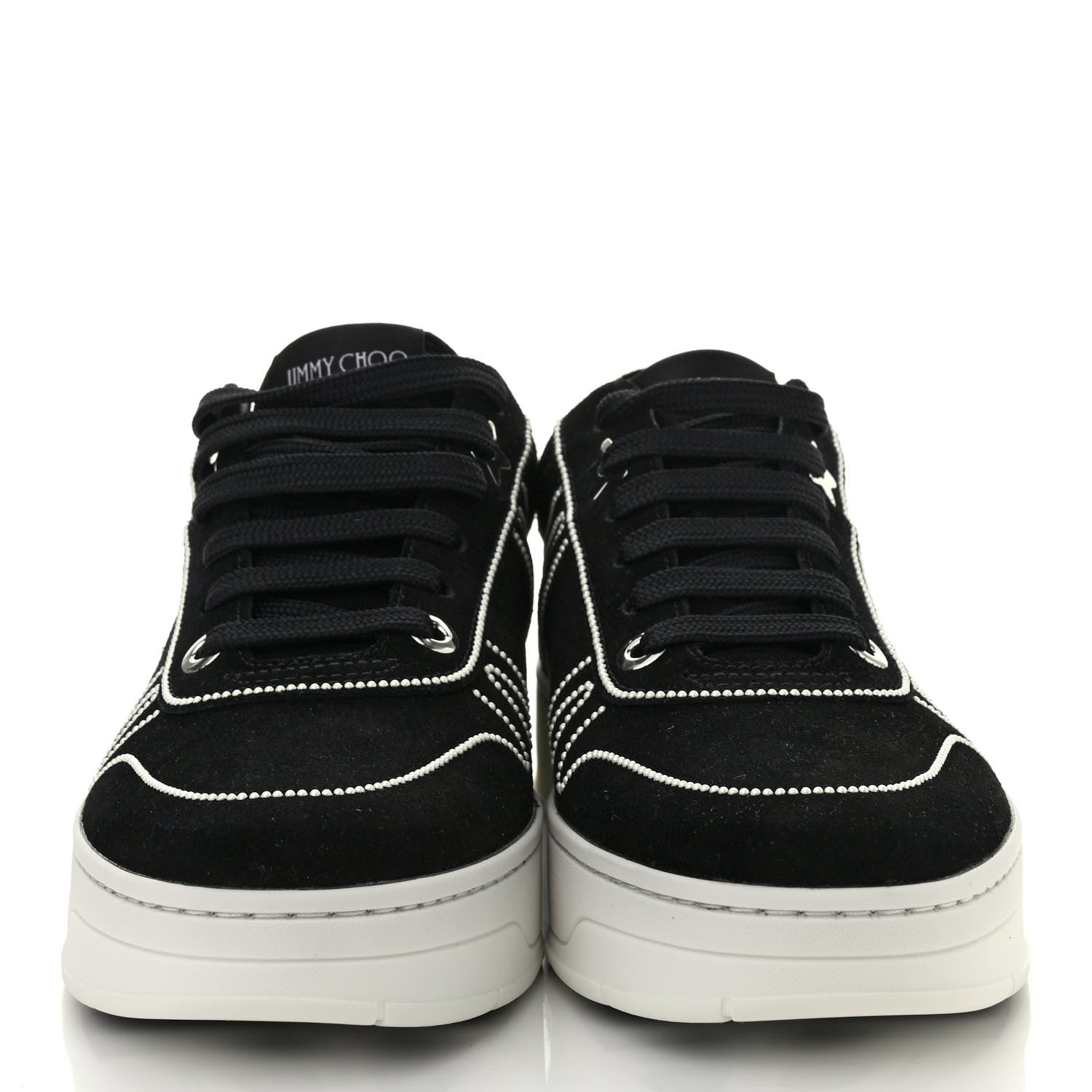 Jimmy Choo Suede Pearl Embellished Hawaii Low-Top Sneakers 39.5 Black 2 of 4