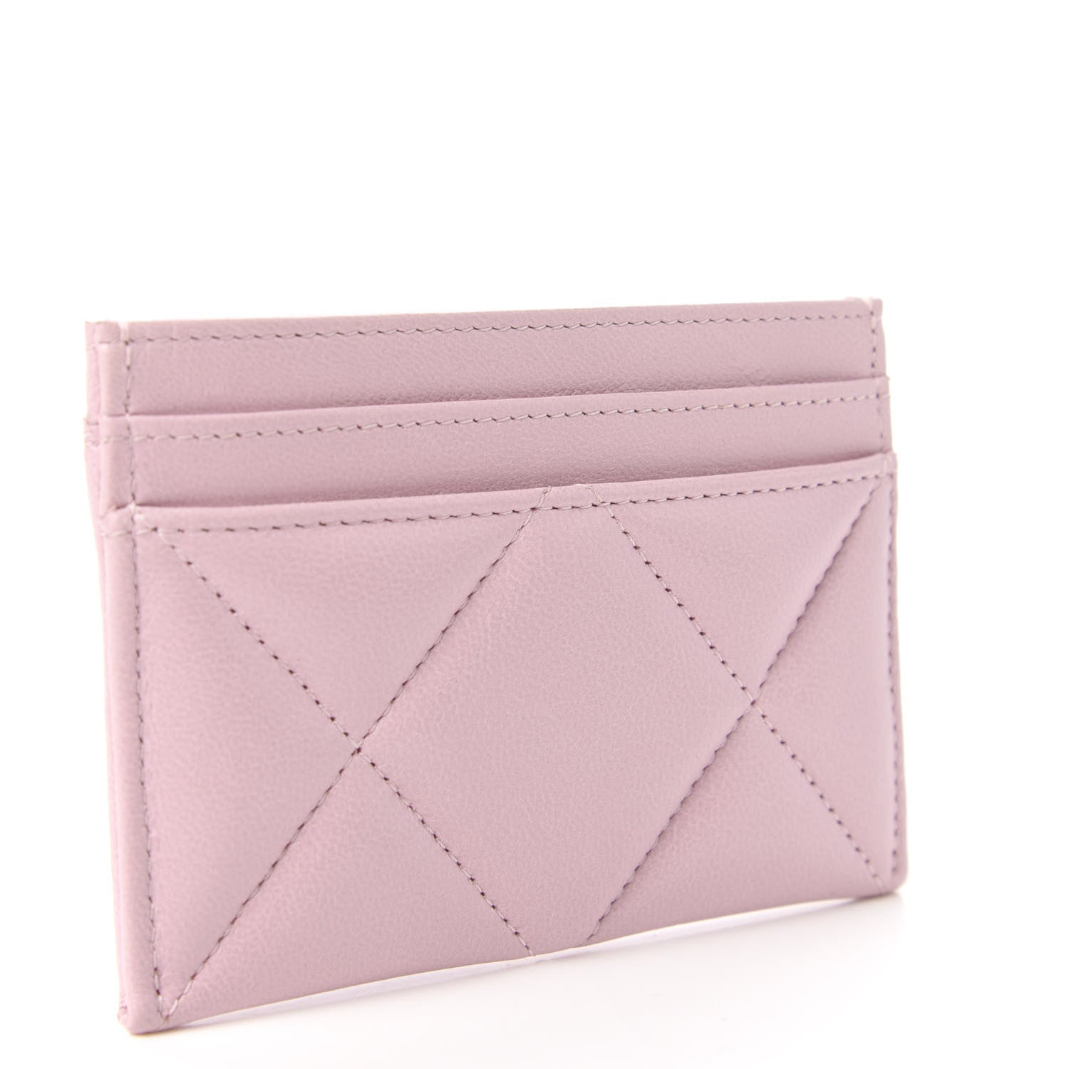 Chanel Lambskin Quilted Chanel 19 Card Holder Light Pink 3 of 13