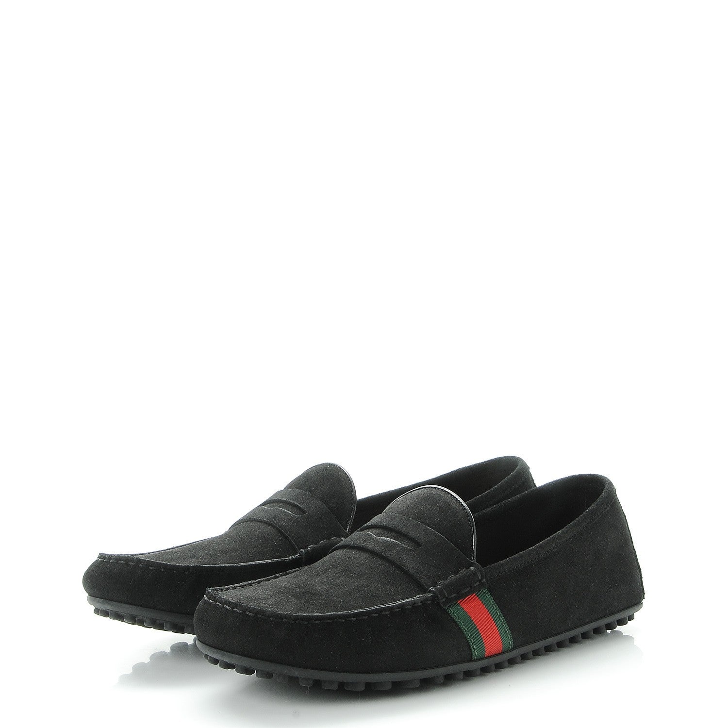 Gucci Suede Web Mens Kanye Driver Loafers 9.5 Black 3 of 9