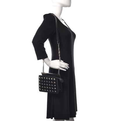 Fendi Vitello Demi Jour Studded Shoulder Bag Black 2 of 8