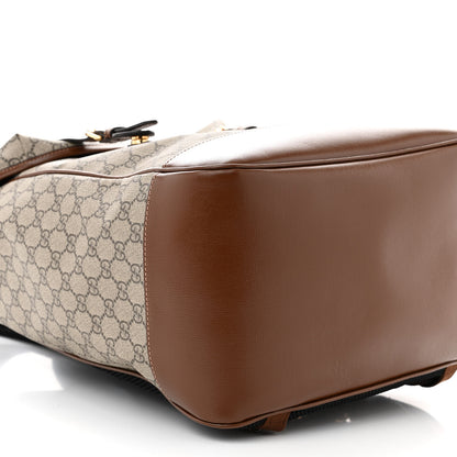 Gucci GG Supreme Monogram Azalea Calfskin Medium Retro Interlocking G Buckle Backpack Beige Ebony Brown Sugar 9 of 12
