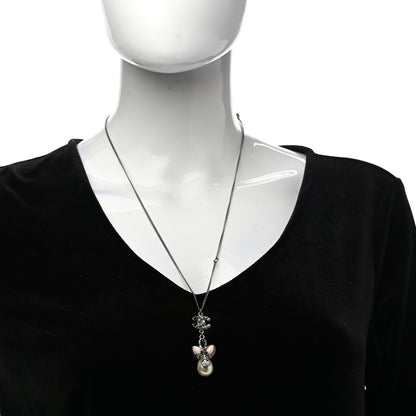 Chanel Ruthenium Pearl CC Drop Necklace 2 of 8
