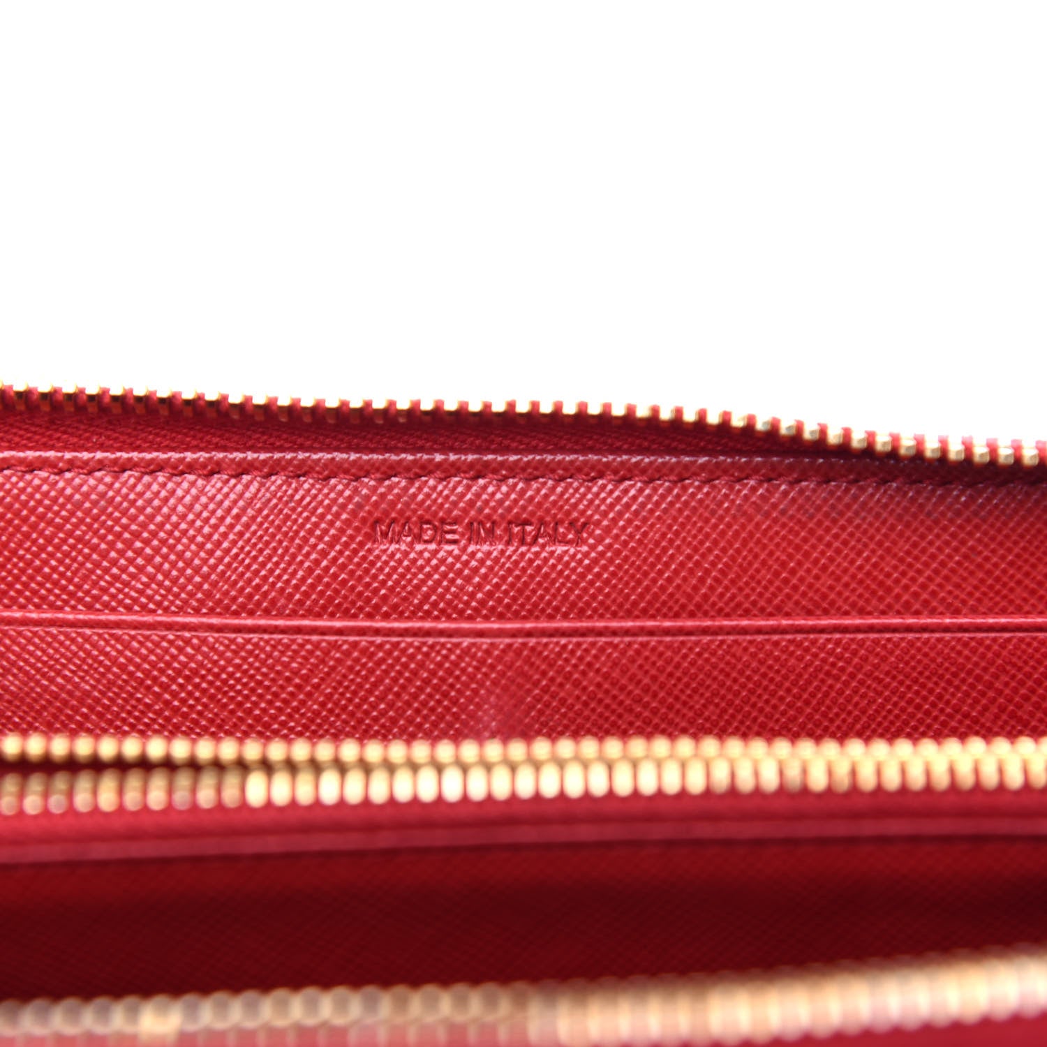 Prada Saffiano Triangle Zip Around Wallet Fuoco 7 of 8