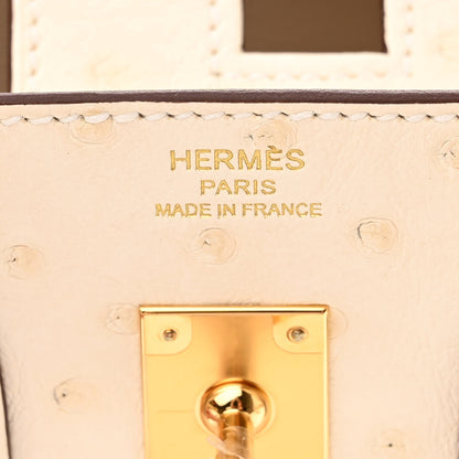 Hermes Ostrich Birkin 25 Nata 6 of 11
