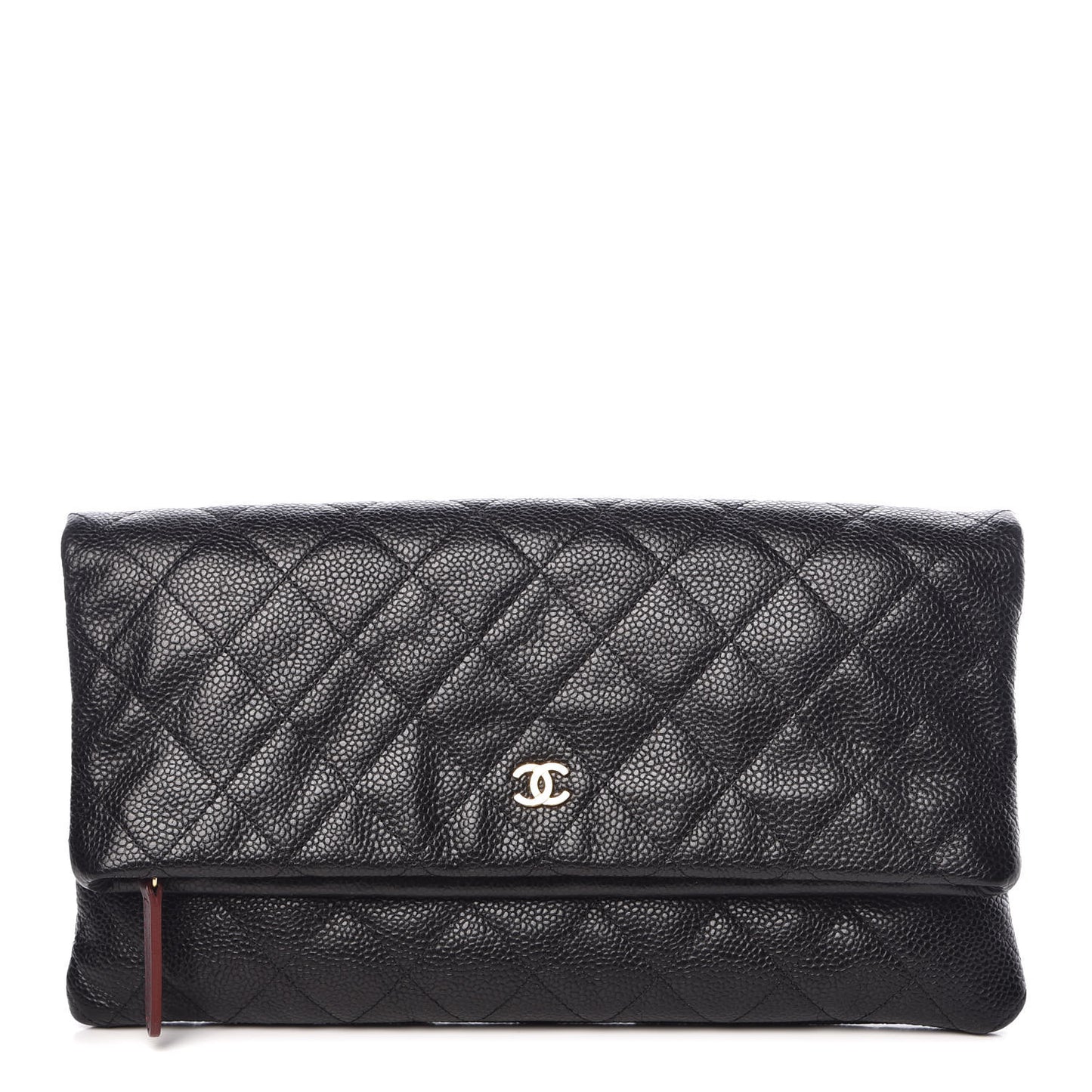 Caviar Quilted CC Beauty Clutch Black
