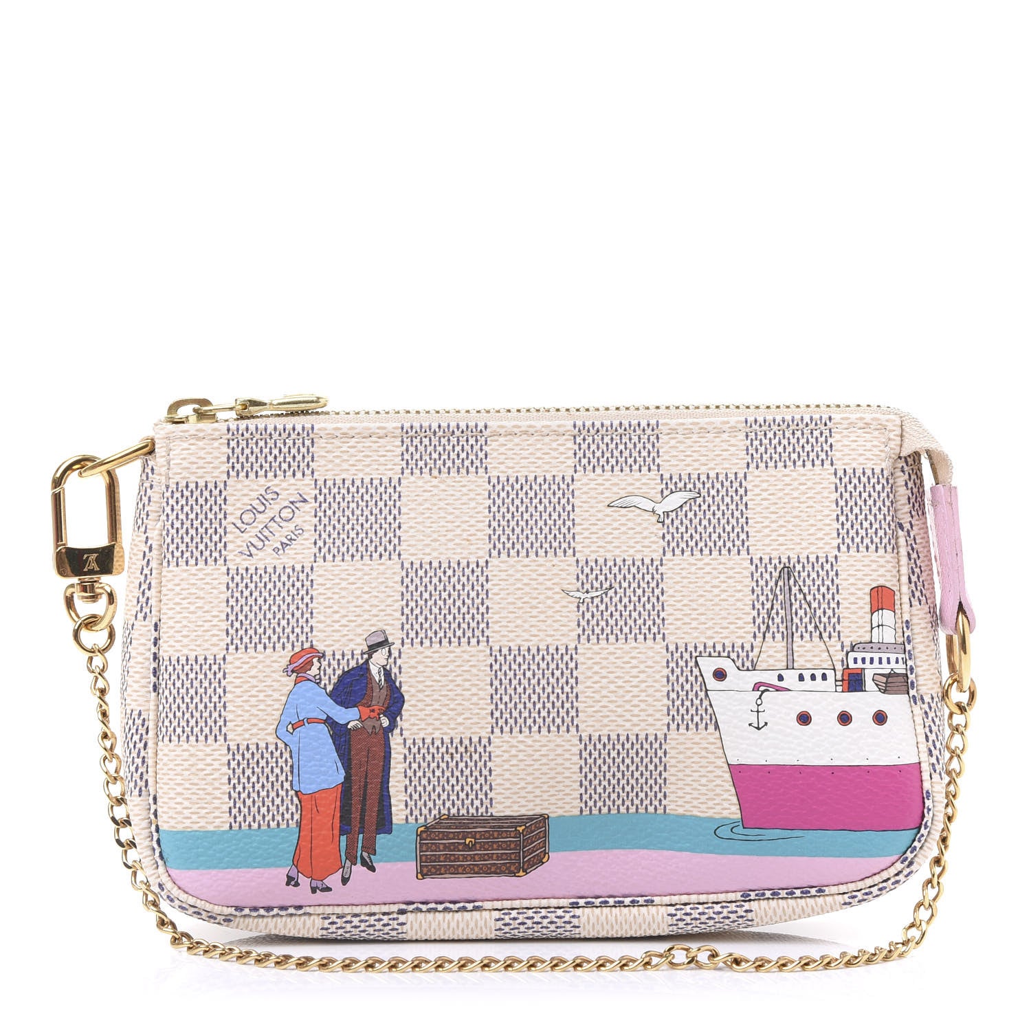 Louis Vuitton Damier Azur 2016 Christmas Animation Mini Pochette Accessories 1 of 11