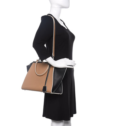 Fendi Vitello Baltico Dolce Petite 3Jours Tote Sand Black 2 of 14