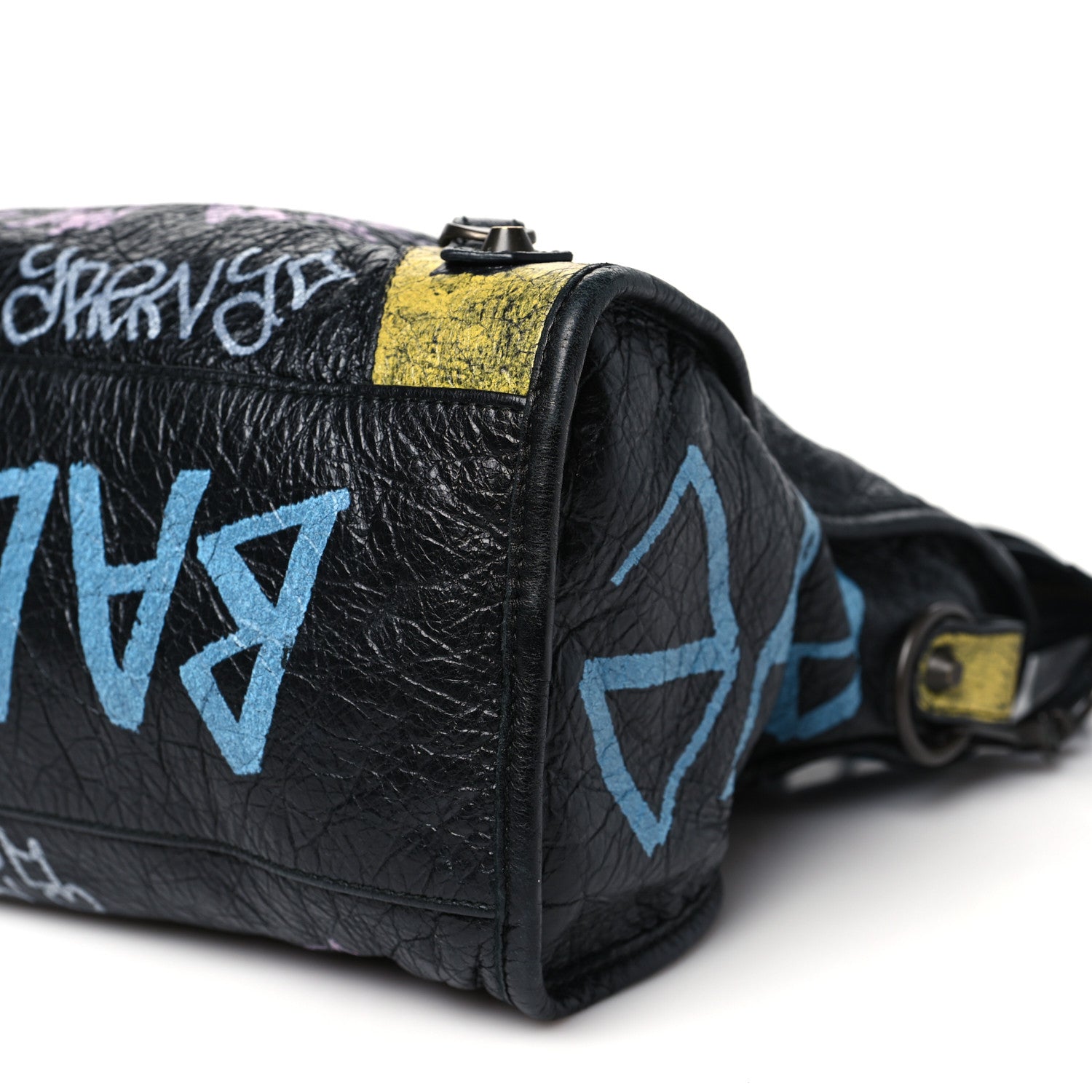 Balenciaga Agneau Graffiti All Over Classic Hardware City Black Multicolor 11 of 12