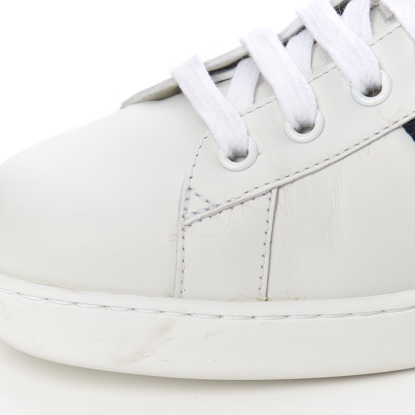 Calfskin Wool Web Bee Embroidered Mens Ace Sneakers 9 White