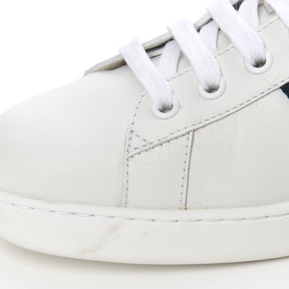 Gucci Calfskin Wool Web Bee Embroidered Mens Ace Sneakers 9 White 9 of 9