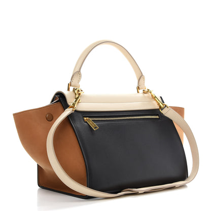 Celine Smooth Calfskin Suede Small Tri-Color Trapeze White 3 of 8