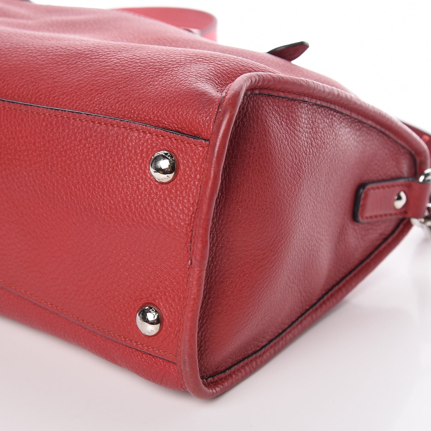 Vitello Phenix Top Handle Shopping Satchel Rosso