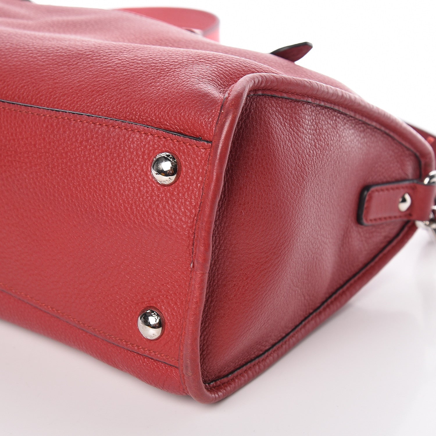 Prada Vitello Phenix Top Handle Shopping Satchel Rosso 9 of 10