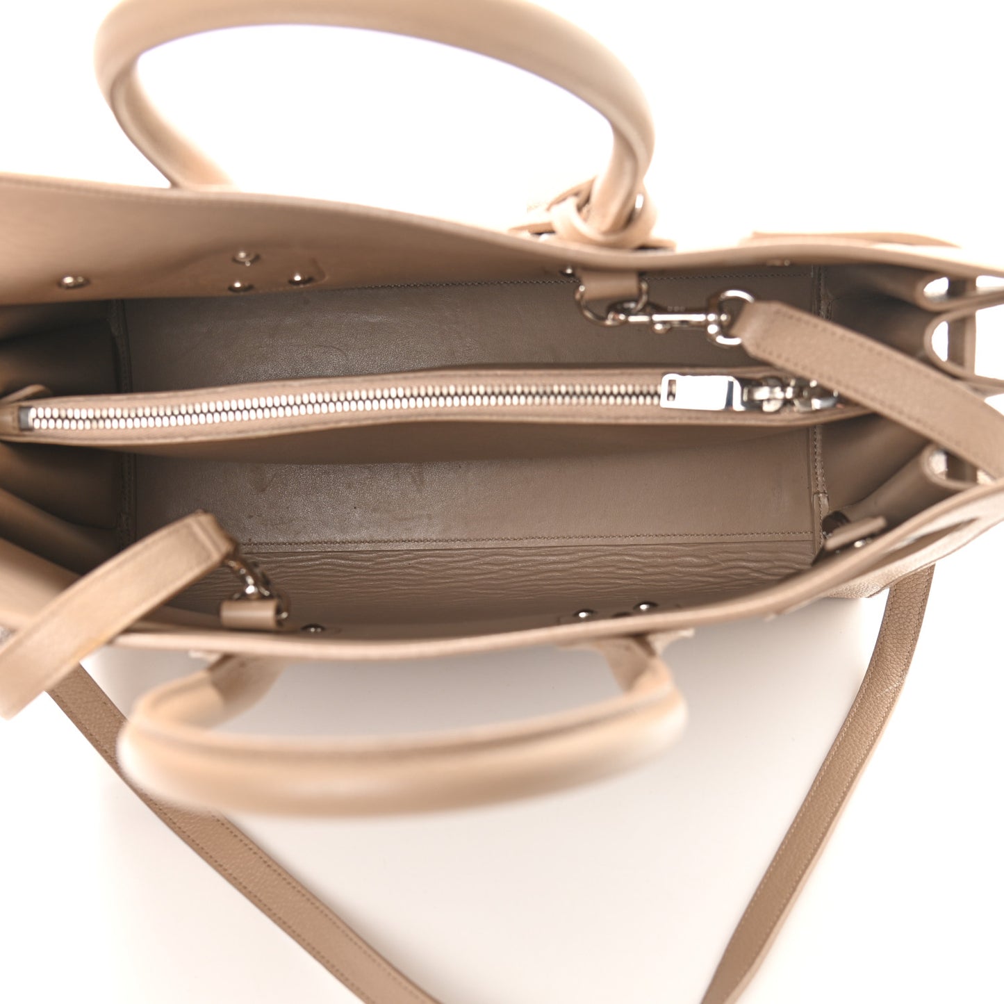 Grained Calfskin Small Sac De Jour Dark Beige