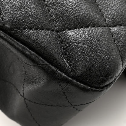 Chanel Crumpled Calfskin Quilted Medium Double Flap So Black 16 of 16