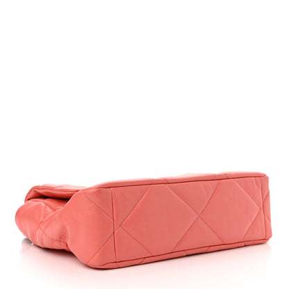 Chanel Goatskin Quilted Large Chanel 19 Flap Coral 4 of 10