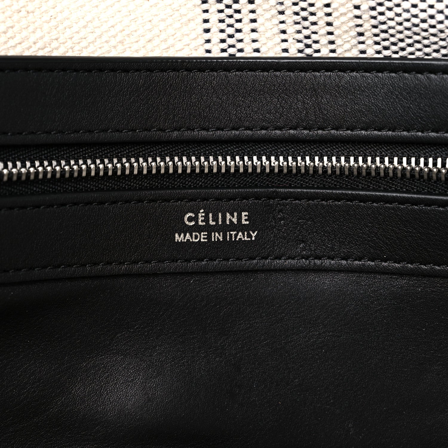 Celine Canvas Striped Large Phantom Cabas White Grey 6 of 14