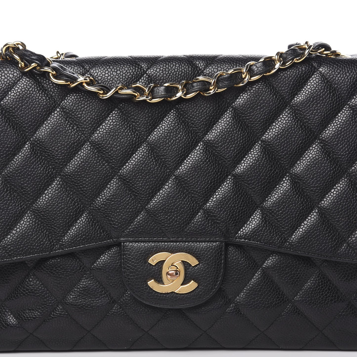 Caviar Quilted Jumbo Single Flap Black