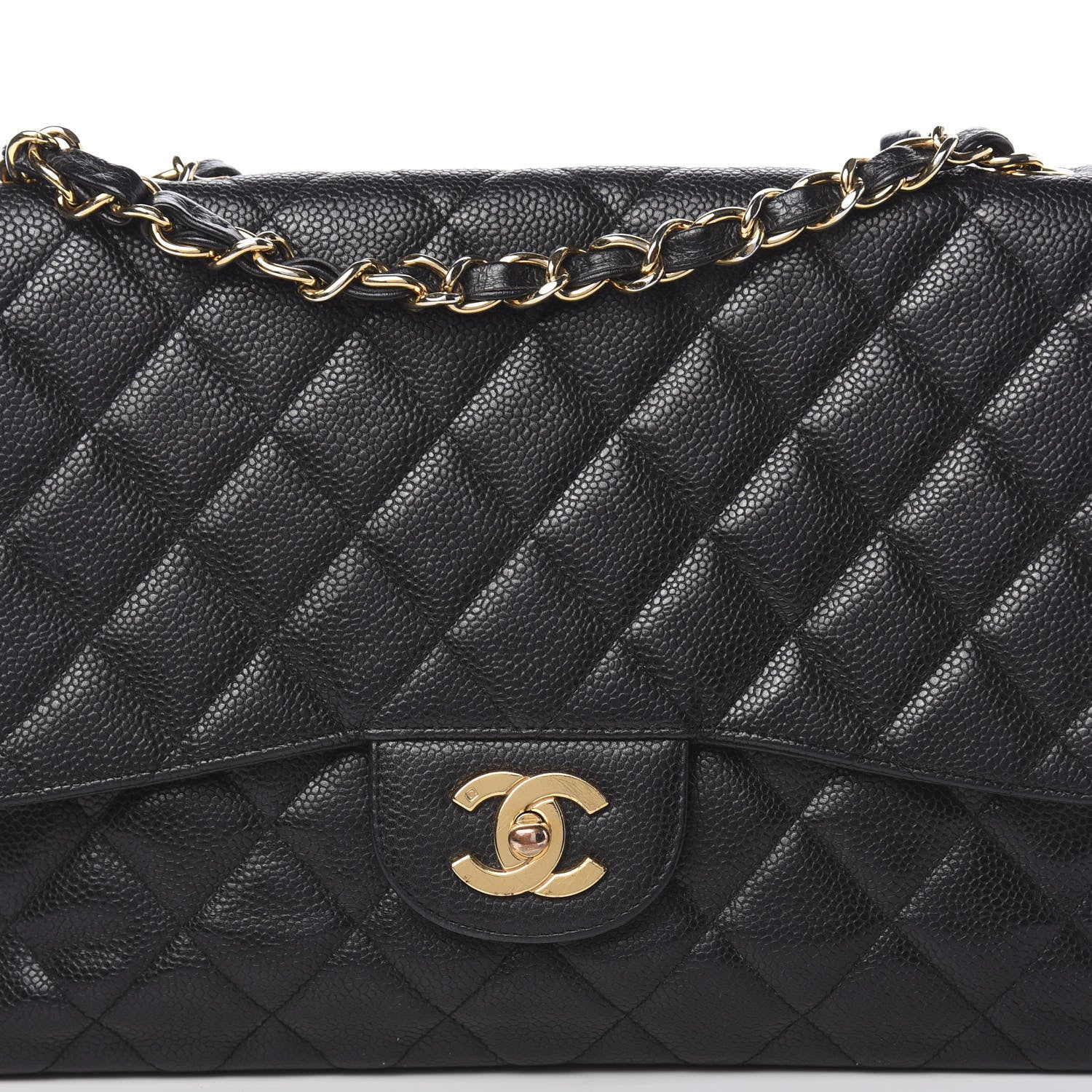Chanel Caviar Quilted Jumbo Single Flap Black 13 of 14