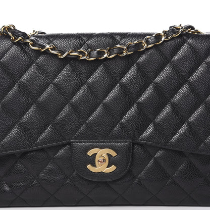 Chanel Caviar Quilted Jumbo Single Flap Black 13 of 14