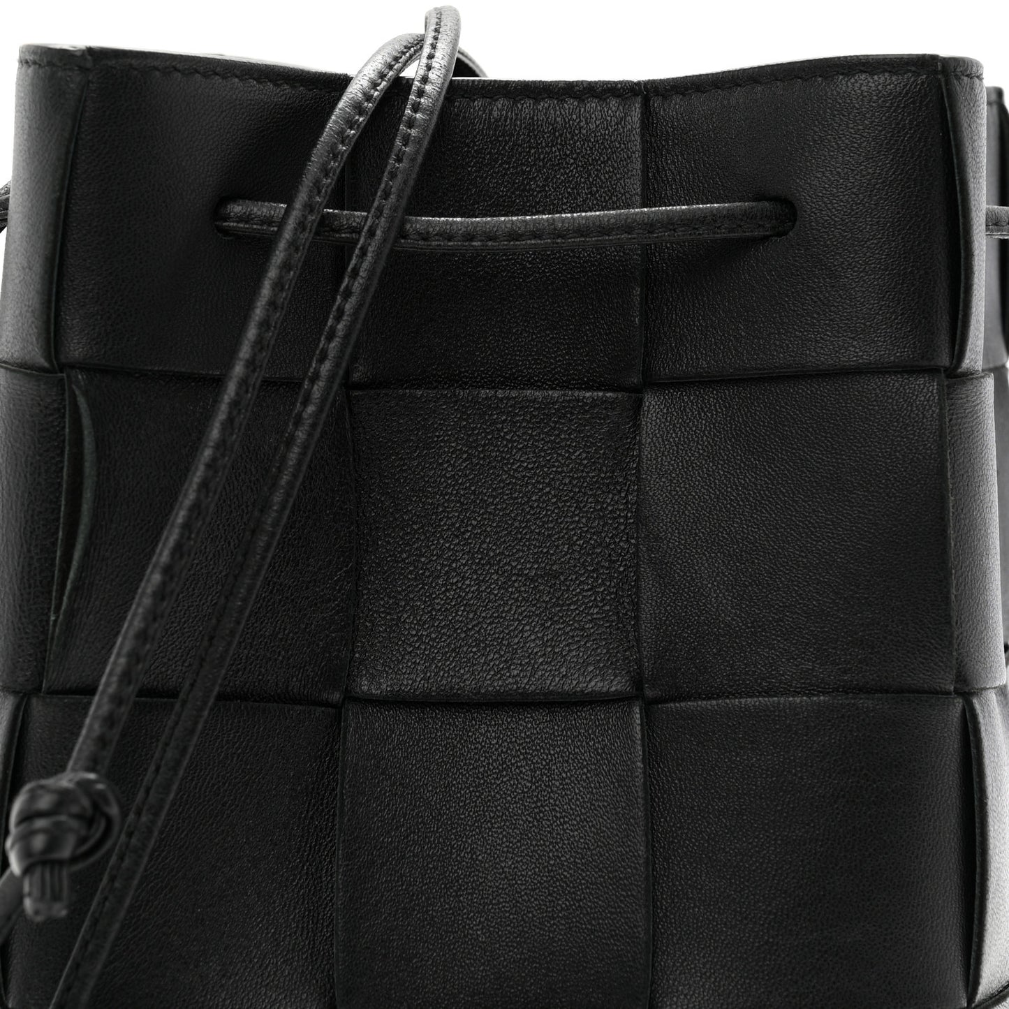 Nappa Maxi Intrecciato Small Cassette Bucket Bag Black