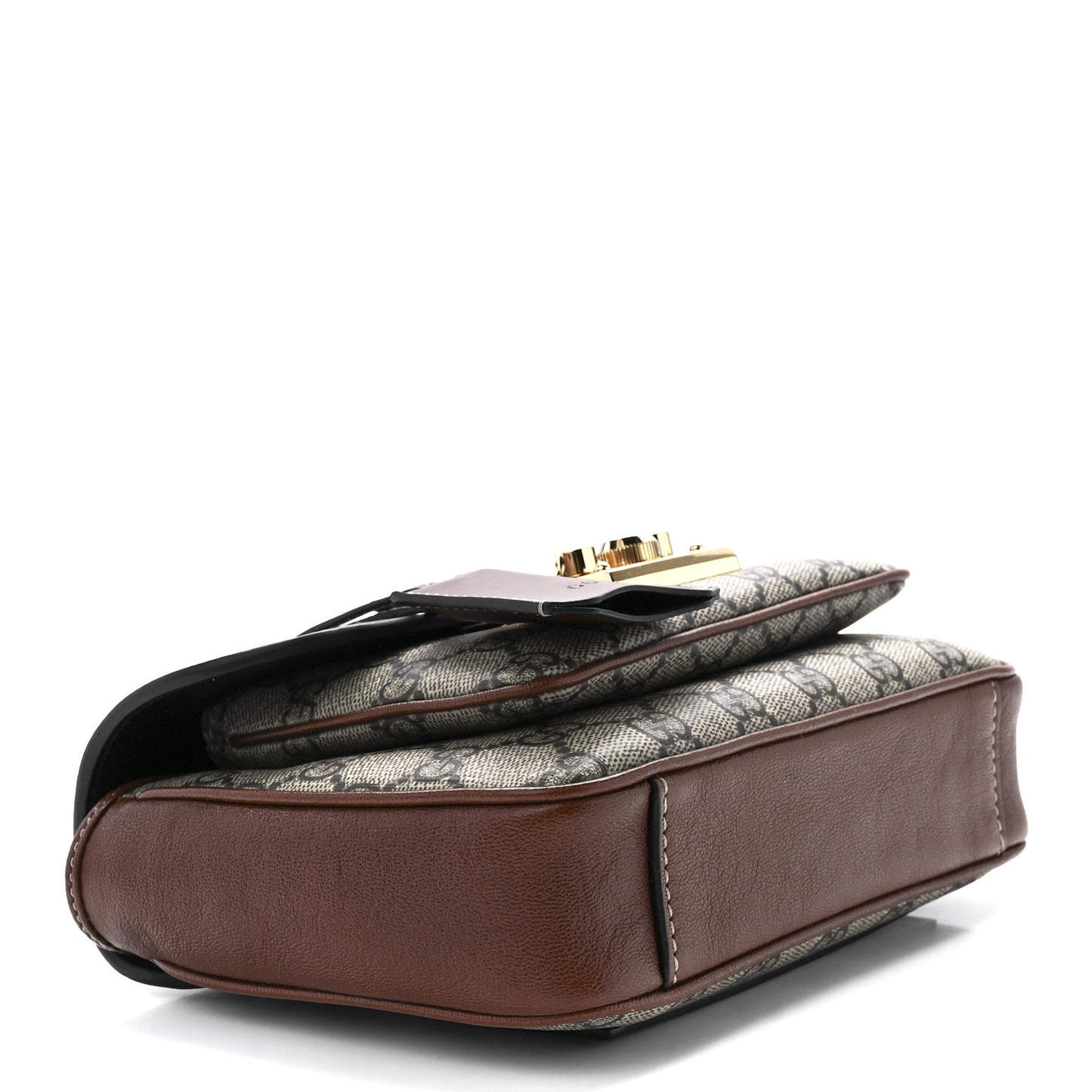GG Supreme Monogram New Sakai Lux Calfskin Mini Padlock Flap Pocket Shoulder Bag Beige Ebony Black Cuir