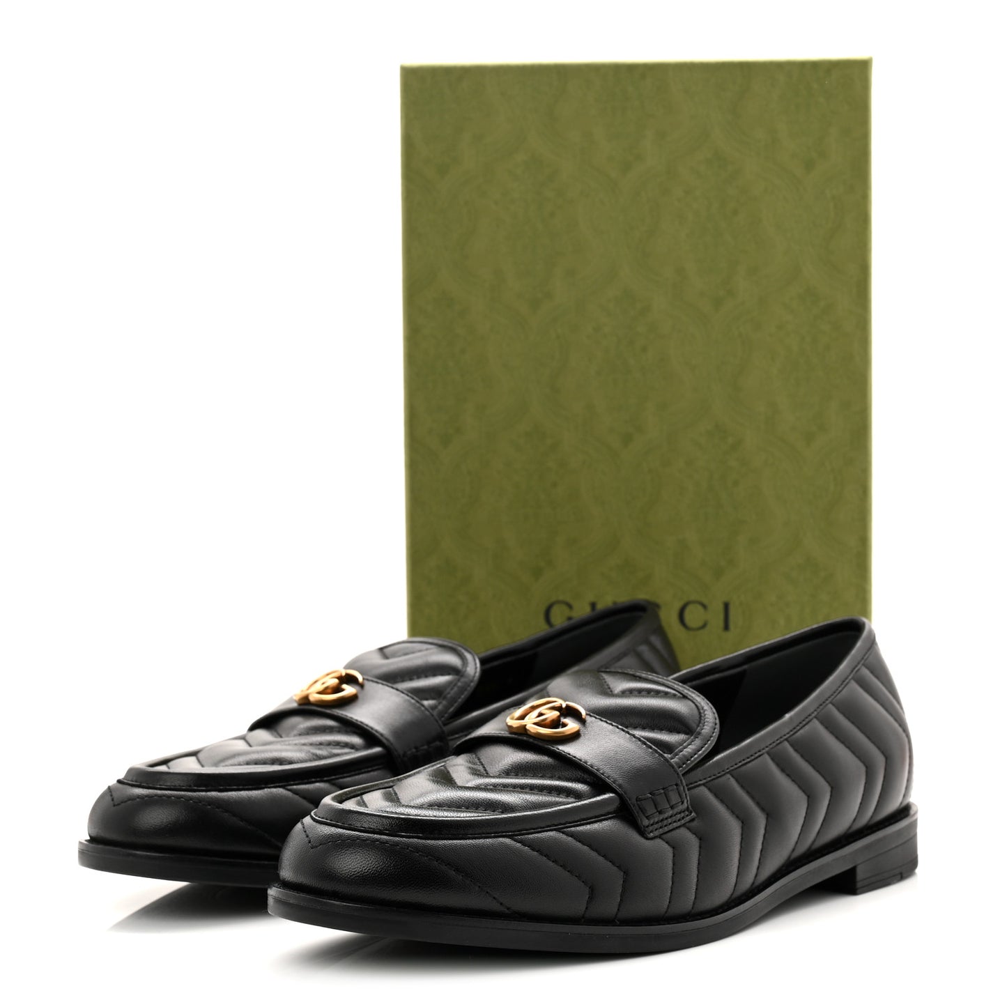 Nappa Matelasse Double G Marmont Loafers 42 Black