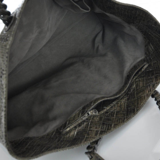 Bottega Veneta Woven Python Large Tote Cigar 8 of 10