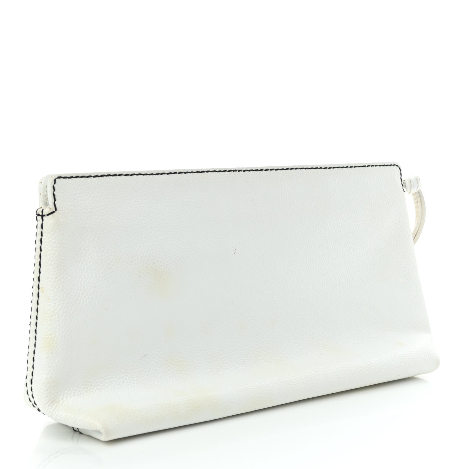 Chanel Caviar Resin CC Zip Clutch White 3 of 8