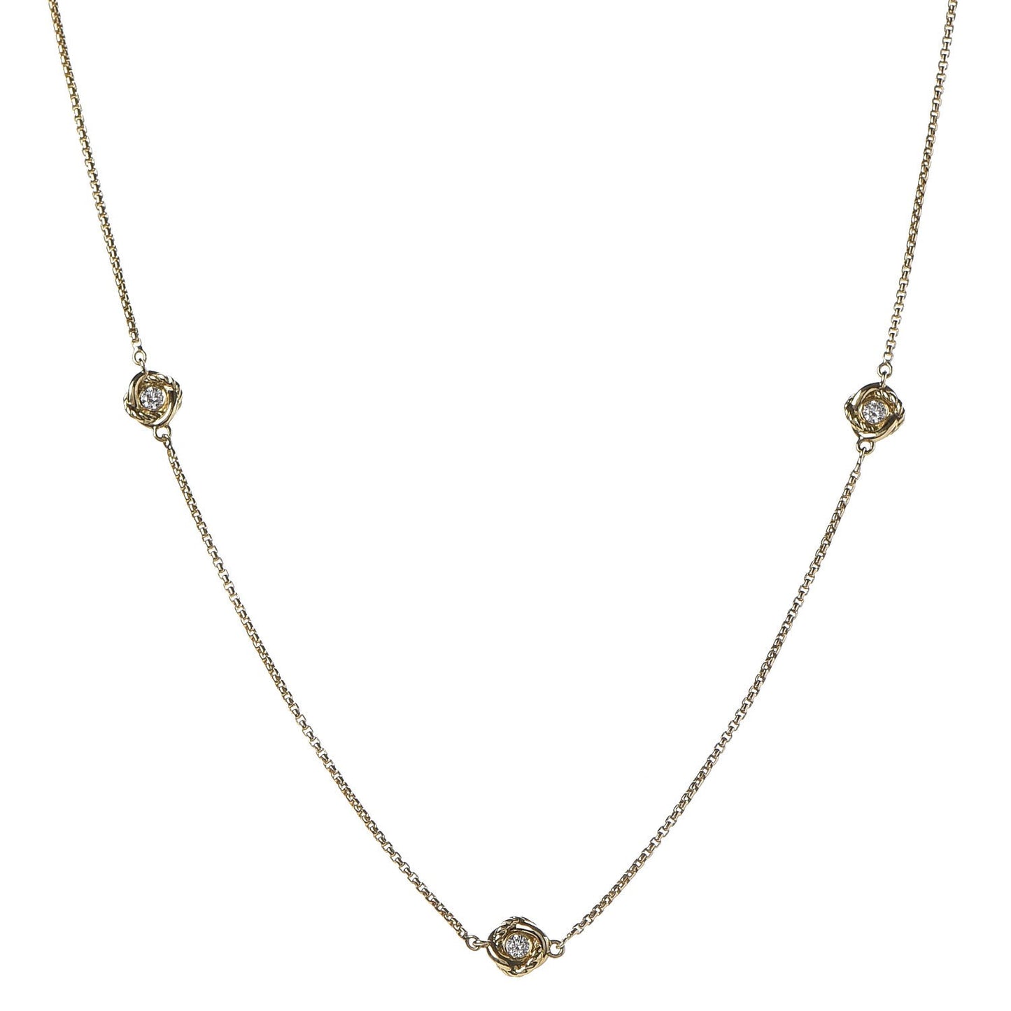 18K Yellow Gold Diamond Infinity Necklace