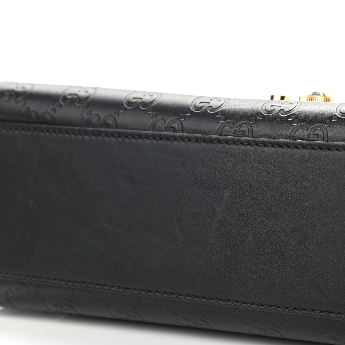 Guccissima Medium Padlock Shoulder Bag Black