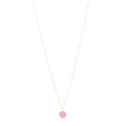 David Yurman 18K Rose Gold Pink Sapphire Cable Collectibles Pave Charm Pendant Necklace 1 of 7