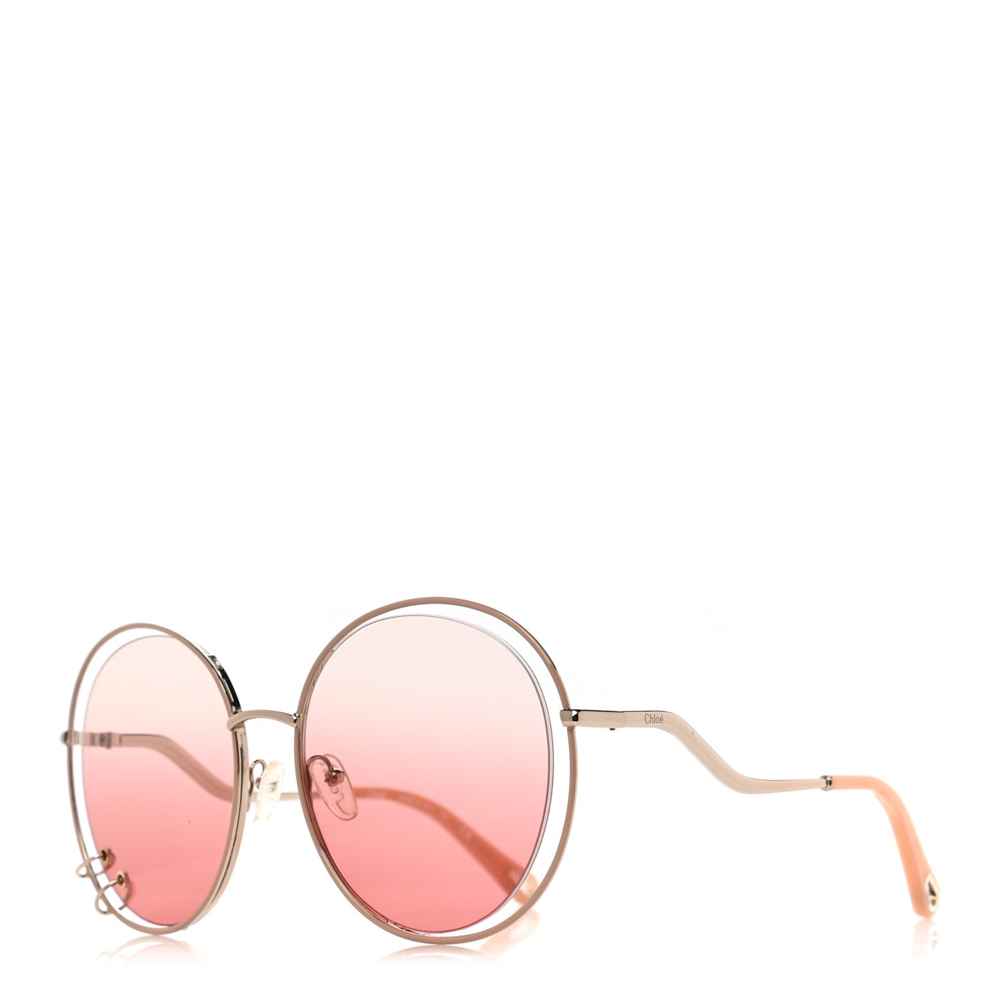Oversize Round Sunglasses CE153S Silver Pink