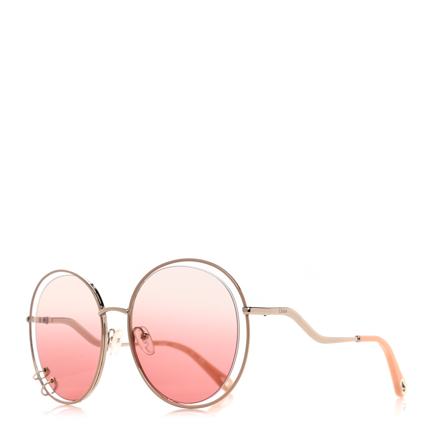Chloe Oversize Round Sunglasses CE153S Silver Pink 1 of 7