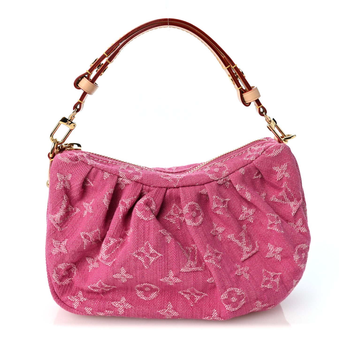 Monogram Denim Pochette Valley Fuchsia