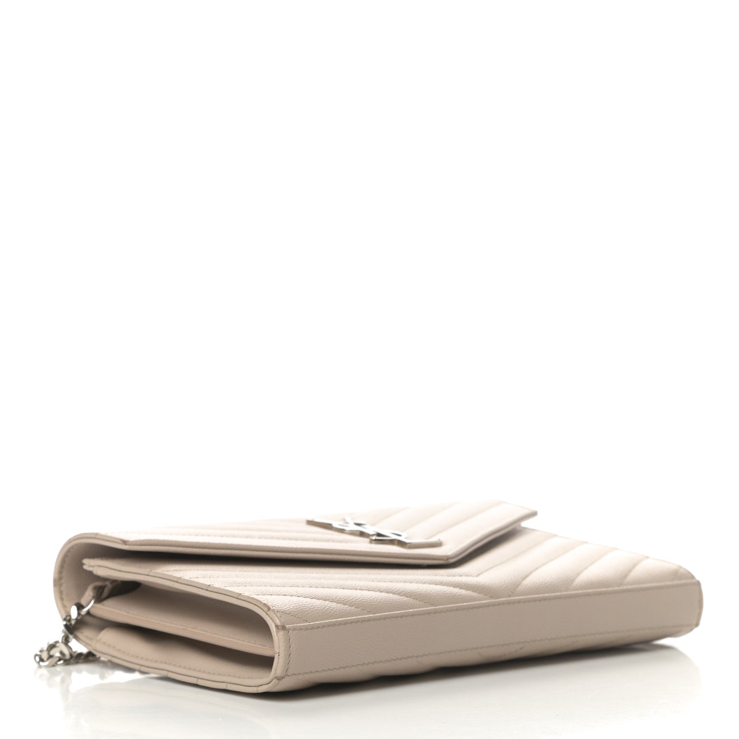 Grain De Poudre Matelasse Chevron Monogram Chain Wallet Rose Poudre