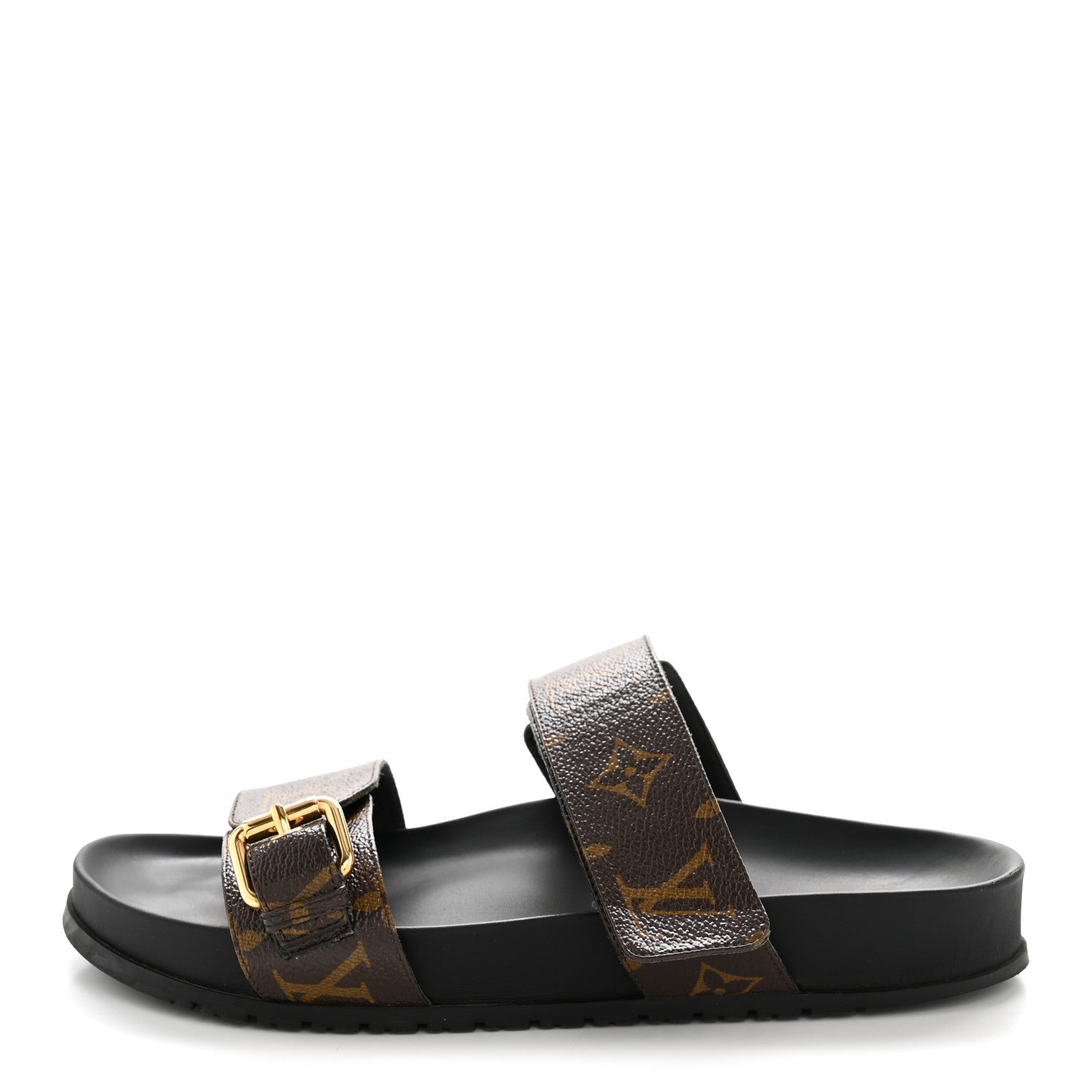 Louis Vuitton Monogram Bom Dia Mule Sandals 38 Black 1 of 12