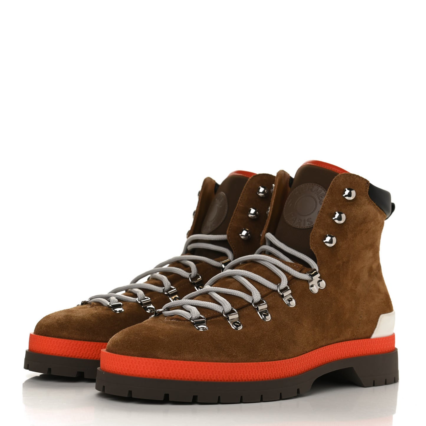 Suede Calfskin Mens Denivele Ankle Boots 41 Marron Cannelle Black